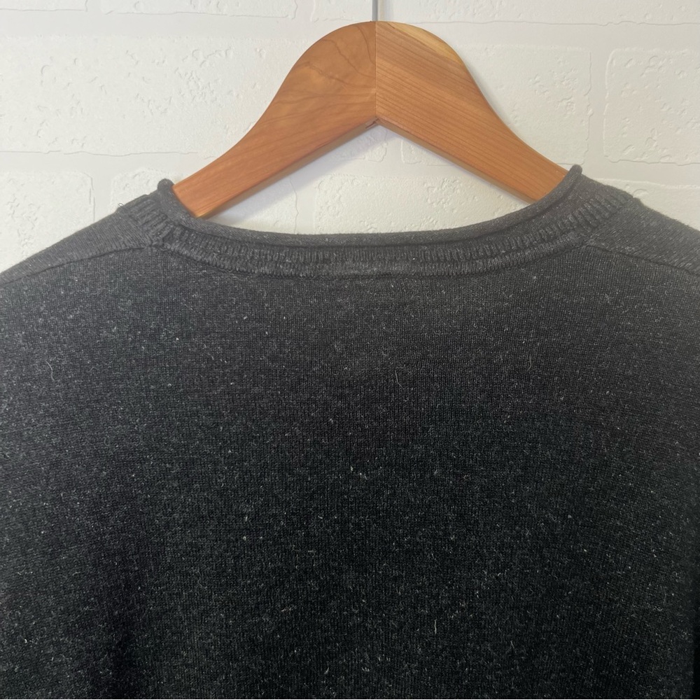 GAP Moonless Night Cotton Linen Minimalist Contemporary Charcoal Knit Sweater M - Picture 9 of 14